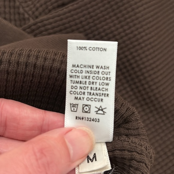 Cotton Citizen Cooper Half Zip Thermal Espresso brown size M NWT - Picture 7 of 9